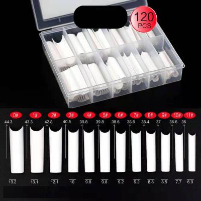 China Easy Apply Factory Price Square Nail Tip 120 Pieces Coffin Form Clear False Nail Tips Stiletto Artificial Nail Tip for sale