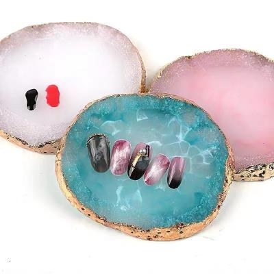 China Hot Selling Crystal Palette Resin Japanese Style Different Shape Nail Display Nail Tool For Photo-taking for sale