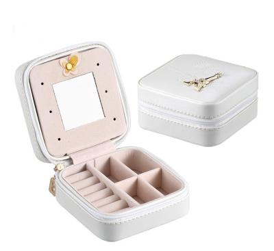 China Modern Luxury Ready to Ship Custom Logo Travel Jewelry Storage for Earrings Necklaces Ring and Box Organizer Display Jewelery Case for sale