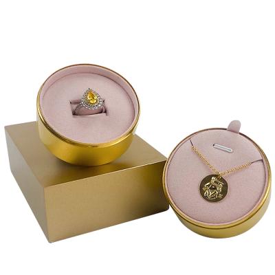 China YST Modern Luxury High End Jewelry Gold Metal Jewelry Display Stand Counter Counter Pillars Packaging Gift Storage Box for sale