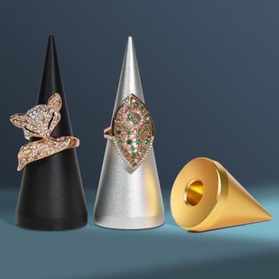 China Luxury Conical Display Ring Storage Rack Jewelry Holder Ring Display Metal Cone Decoration YST Modern Luxury New Design for sale