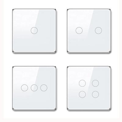 China Smart Life Tuya Smart Home Wifi UK Standard 1 Touch 2 3 4gang Smart Switch Smart Switch For Mobile Phones Remote Control for sale