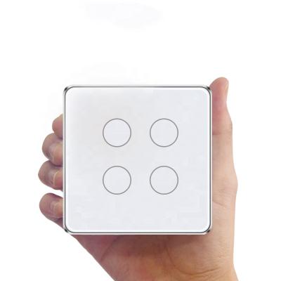 China New Design Products Tuya Smart Wifi Wall Switch EU Standard 4 Band Smart Life Touch Screen Lamp Switch Support App Remote Control for sale