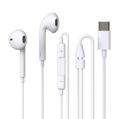 China Original new arrival metal sound quality/HD microphone earphone with MIC wear comfortable type-c 1.2m cable earphone per plug for 99% phones for sale