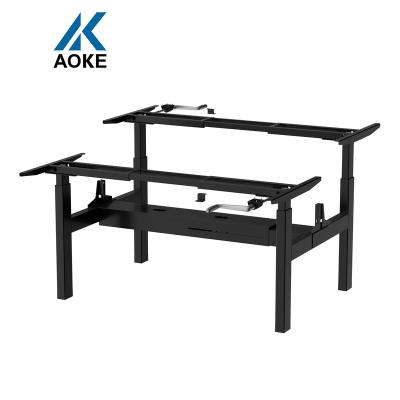 China Low MOQ Workstation Frame Adjustable Standing Desk Crank Operated Lift Table Office Furniture Adjustable Height for sale