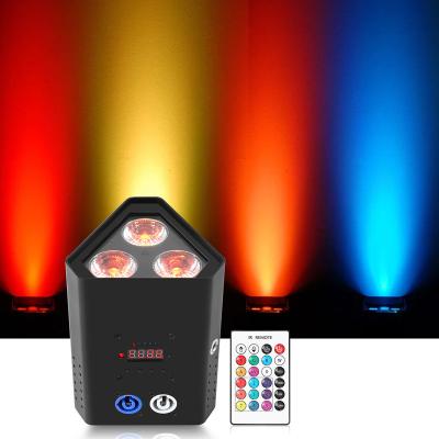 China Easy Installation 3PCS Wireless Built-in Battery WiFi Par Light Remote Control Wash Light Six-in-One Par Light For Wedding Stage Performance for sale