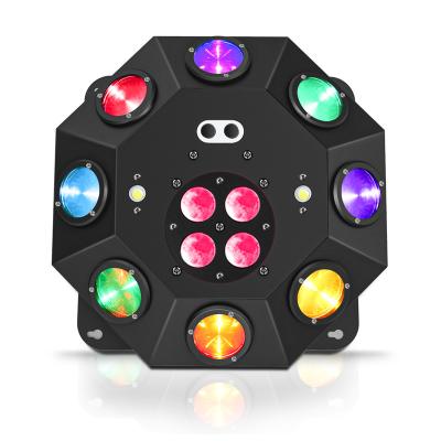 China Easy Installation Five-in-one Colorful Rotating Bee-eye Beam Strobe Stage Light Pattern Effect Sound-activated Light for sale