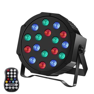 China Easy Installation RGB 18 LED Stage Par Light With Remote Controller 7CH DMX Sound Control for sale