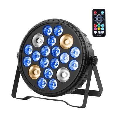 China Easy Installation 4pcs with LED + 16pcs RGBUV LED Stage Effect Par Light with DMX512 Remote Control for sale