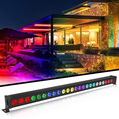 China Easy Installation RGB 24 LED Wall Washer Light Stage Effect Lighting with DMX Controller Remote Sound Mode for Bar Concert Party KTV for sale