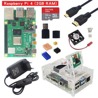 China Raspberry Pi 4 B Acrylic Case Installed Available Raspberry Pi 4 B Board Support Camera Model With Cooling Fan for sale