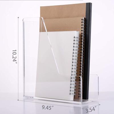 China Hot Sale Factory Selling Acrylic Clear Acrylic File Folder Desk Organizer Rack Desk File Holder With Good Price for sale