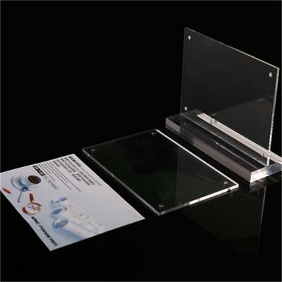 China Acrylic Stand China Cheap Magnetic Desktop Sign Holder t Form Clear 8.5x11 Inch Acrylic Sign Holder With Base for sale