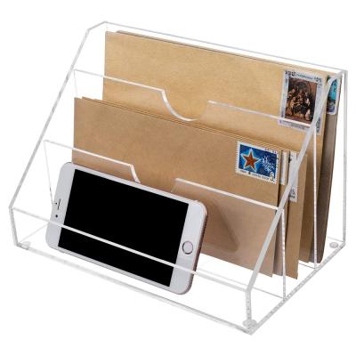 China Hot Selling New Product Desktop Acrylic Organizer Desk Table Mail Sorter for sale