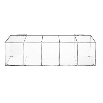 China Hot Sale Factory Direct Supply Acrylic Sections Compartments Acrylic Storage Box Box Display With Hinged Lid for sale