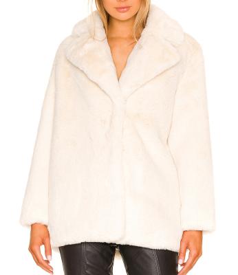 China Anti-wrinkle Front Hook And Eye Closure Women Winter Warm Faux Fur Coat for sale