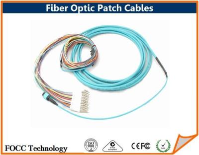 China 12 Strands 10G OM4 Fiber Optic Patch Cables MPO-LC Patch Cord 3.0mm PVC Jacket for sale