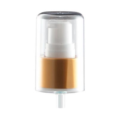 China Non Spill Gold Aluminum Closure Cosmetic Pump Dispenser With Ace Florida Hardware Lid for sale