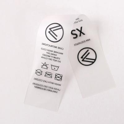 China Wholesale Custom Washable Printing Clear Transparent Waterproof Soft Wash Care Wash Size TPU Labels for sale