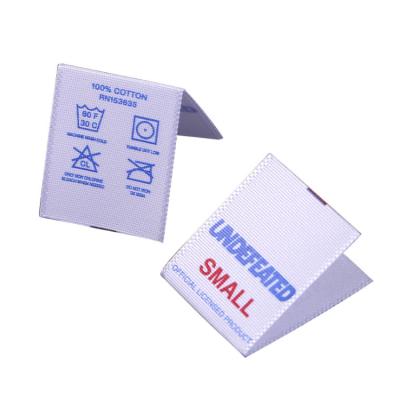 China Washable Sewing Custom Printed Logo 100% Polyester Satin Ribbon Contents Wash Care Label for sale