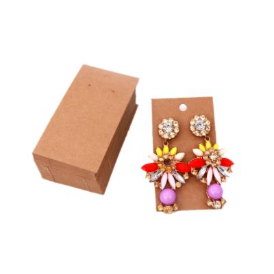 China Custom Printed Jewelry Display Cards Brand Logo Jewelry Earring Necklace Card Holder, Kraft Paper Laying Card for sale