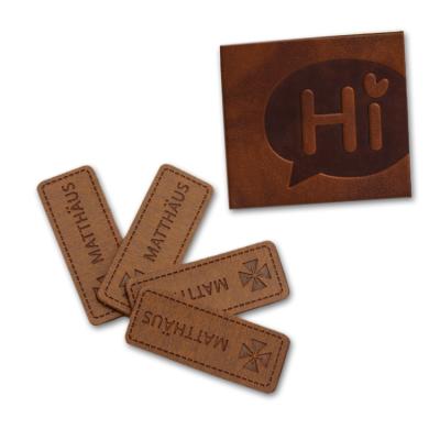 China Wholesale Washable Accessories Manufacturer Custom Personalized Embossed Brand Leather Patch Labels for sale