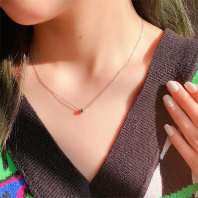 China Simple Symbol 925 Sterling Silver Musical Note Pendant Ribbon Choker Necklace Trendy Korean Style Statement For Women Fine Jewelry for sale