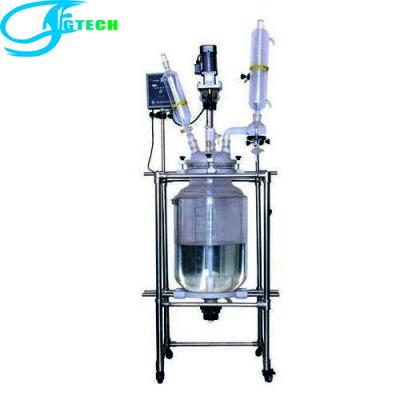 China 10l 20l 50l chemical laboratory vacuum stirring distillation glass reactor for sale