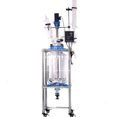 China 2019 Year Hot Sale 10L Laboratory Glass Reactor Jacketed Glass Reactor With Best Price for sale