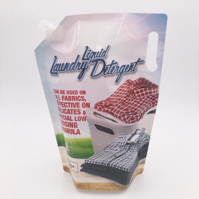 China Barrier Laundry liquid detergent pouch bag with spout for sale