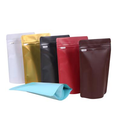 China Different Barrier Sizes and Colors Matte Foil Stand Up Plastic Zipper Lock Mylar 150g Resealable Coffee Bags for sale