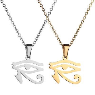 China FASHIONABLE 316L Stainless Steel Holy Ancient Egyptian Eye of Horus Amulet Necklaces for Women Men Pendant Necklaces for sale