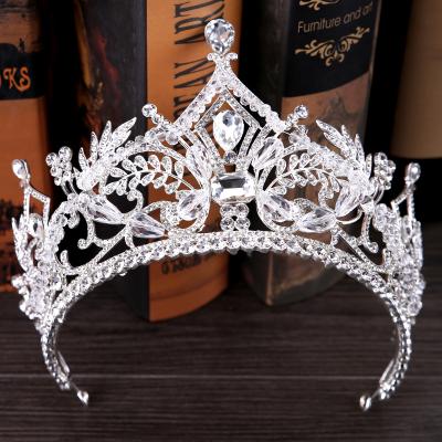 China Europe and America bridal headdress crown European crystal tiara wedding hair accessories wedding dress bridal tiara for sale