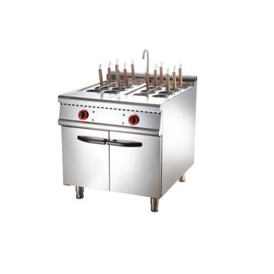 China Stainless Steel Restaurant 2 Tanks 12 Baskets Commercial Pasta Bolier Cooking Machine, Electric Noodle Pasta Cooker Station for sale