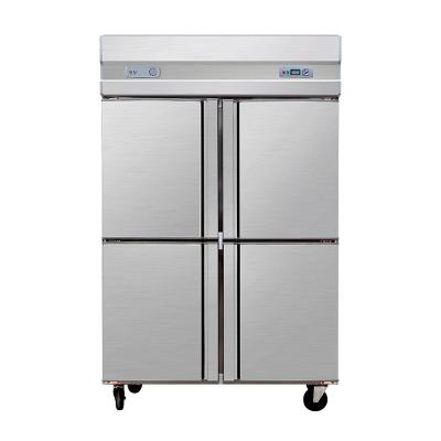 China Double-temperature industrial upright freezers refrigerator bottom-freezer solar powered commercial refrigerators for sale