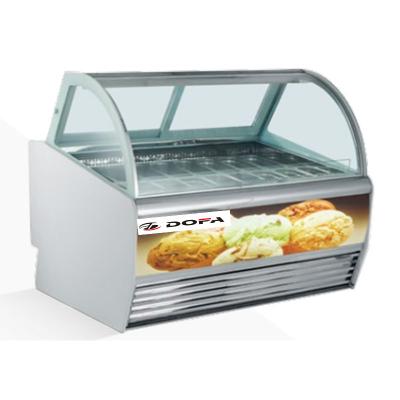 China Commercial Soft Countertop Freezer Single-Temperature Ice Cream Food Truck Food Truck Display Deluxe Ice Cream Cake Display Freezer for sale