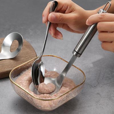 China Viable Stainless Steel Kitchen Utensil DIY Meatball Meatball Spoon Maker Tools for sale