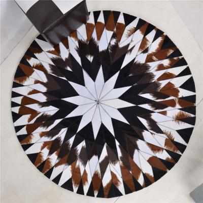 China Other Animal Printing Household Carpet Faux Cow Area Round Carpet Can Be Customized for sale