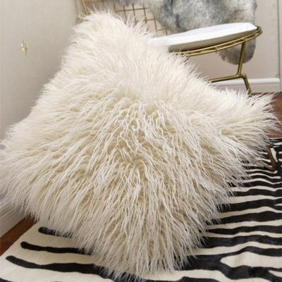 China Anti-Static Mongolian Furniture Car Sofa Faux Fur Back Cushion Pillow In Tibet Stock Cushion for sale