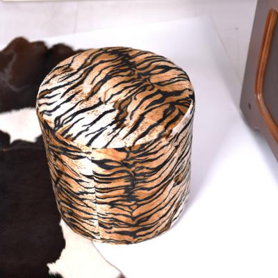 China Comfortable Modern Living Room Tiger Stripes Chair Round Stool for sale