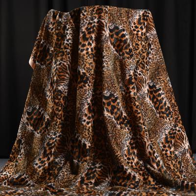 China Anti-static 100% polyester warp knitted animal velboa design fabric in stock for sofa for sale