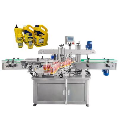 China Lubricating Oil Food YS620D Full Automatic Double Sides Labeler Front and Back Labeling Machine for jerrycan sticker for sale