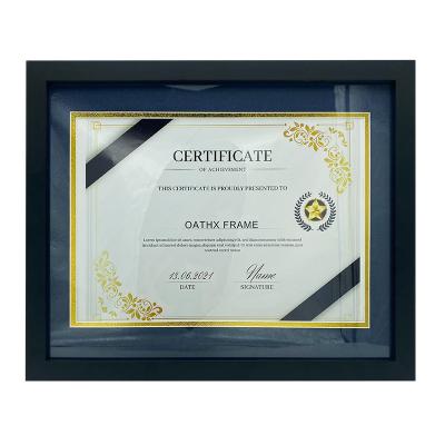 China Modern Europe And America Style Flat Wood Certificate Holder Black 11x14 Luxury Diploma Frame for sale