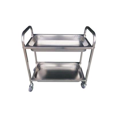 China 2 Shelf Commercial Kitchen Cart Stainless Steel Trolley Cart For Dirty Dishes Collection for sale