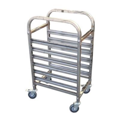 China Restaurant Supplies Stainless Steel Bun Pan Trolley With Square Tube And Four Wheels for sale