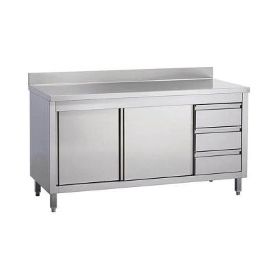 China Stainless Steel Commercial Kitchen Storage Cabinets Prep Table Modern 0.8 1.0 1.2 1.5mm for sale