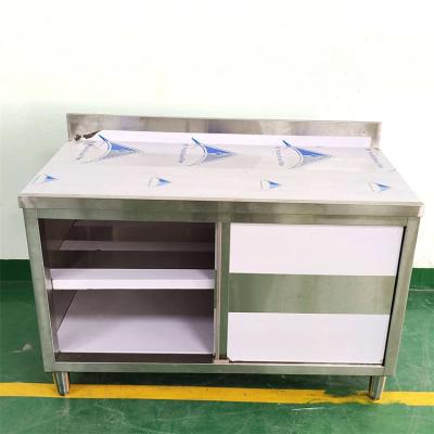 China Armarios de cocina modulares Armario de mesa de trabajo de acero inoxidable Contador de platillos Armario de almacenamiento Diseño para equipos industriales en venta