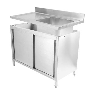 China Detachable High Capacity Commercial Kitchen Storage Cabinets Steel Work Table 0.8-1.2mm Thick for sale