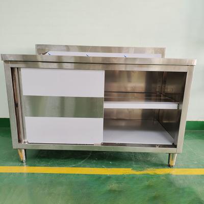 China Restaurante Comercial Preparação de alimentos Trabalho Mesa Gabinete de cozinha com gavetas Gabinete de armazenamento de cozinha de aço inoxidável 304 à venda