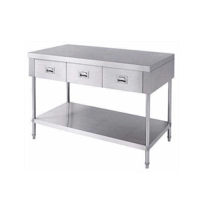 China Kitchen Stainless Steel Work Table With Drawer 120x50x80cm For Commercial Restaurants for sale